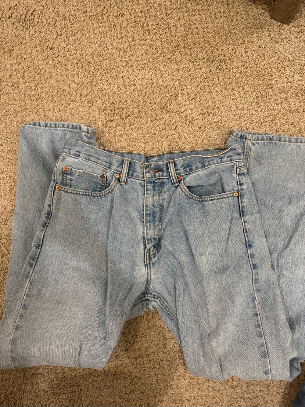Levi's Men’s Light Blue Denim Relaxed Jeans with Leather Patch